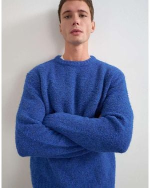 TOPMAN Relaxed Fit Loose Knit Jumper - Blue