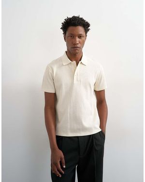 TOPMAN Cropped Fit Ribbed Polo Shirt - White