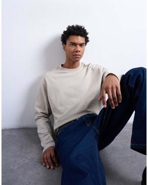TOPMAN Relaxed Fit Long Sleeve T Shirt - Blue