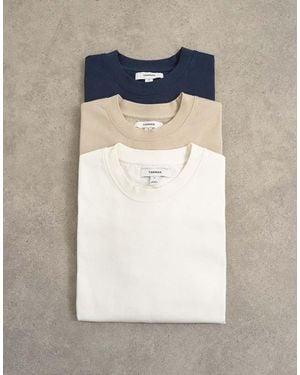 TOPMAN 3 Pack Relaxed Fit T-shirts - Blue