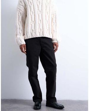 TOPMAN Straight Fit Canvas Trouser - White