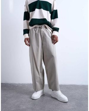 TOPMAN Ripstop Barrel Trousers - White