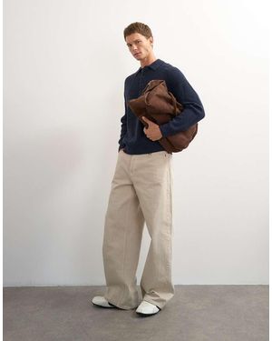 TOPMAN Classic Fit Knitted Polo - Blue