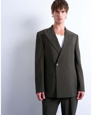 TOPMAN Relaxed Wool Touch Suit Jacket - Grey
