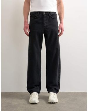 TOPMAN Circular Design Rigid Straight Jean - Black