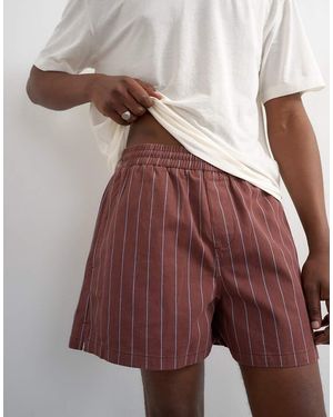 TOPMAN Micro Fit Striped Shorts - Purple