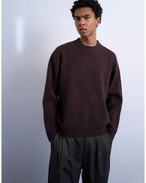 TOPMAN Relaxed Fit Knitted Crew Neck Jumper - Blue