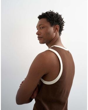 TOPMAN Regular Fit Ringer Vest - White