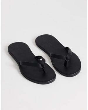 TOPSHOP Sky Real Leather Toe Thong Sandals - Blue