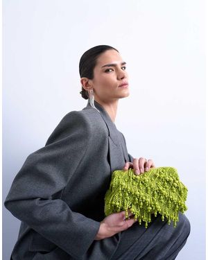 TOPSHOP Garison Bead And Embellished Clutch - Green