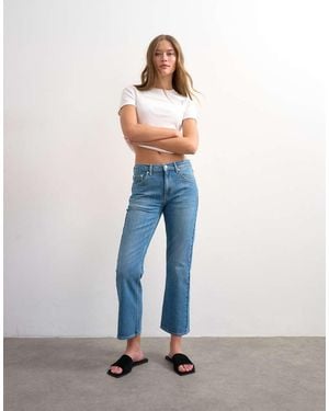 TOPSHOP Cropped Kick Flare Jeans - Blue