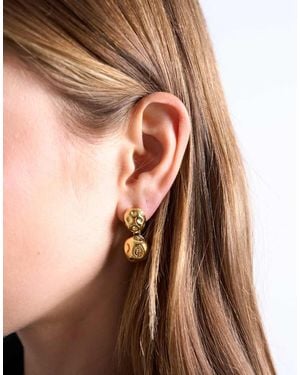 TOPSHOP Penn Waterproof Stainless Steel Mini Drop Stud Earring - Brown