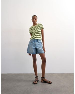 TOPSHOP Denim Editor Short With Rips - White