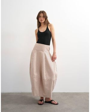 TOPSHOP Denim Barrel Seamed Maxi Skirt - Multicolour
