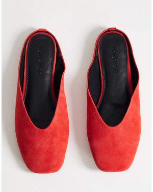 TOPSHOP Atlas Mule Flat Shoe - Red