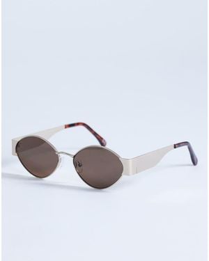 TOPSHOP Cyprus Metal Frame Sunglasses - White
