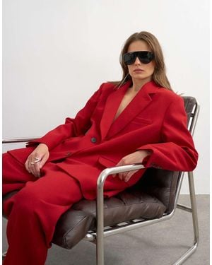 TOPSHOP Co Ord 2 Button Relaxed Fit Blazer - Red