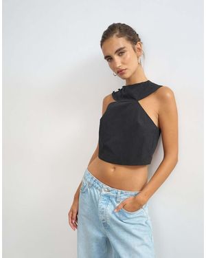 TOPSHOP 90s Cutaway Top - Blue