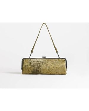 TOPSHOP Poppy Small Rectangle Clasp Shoulder Bag - Natural