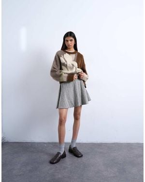 TOPSHOP A-Line Flippy Mini Skirt - White