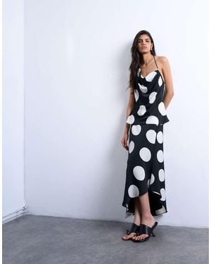 TOPSHOP Bias Maxi Slip Skirt - Blue