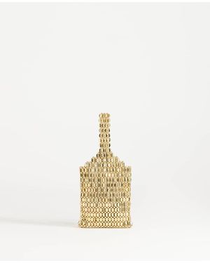 TOPSHOP Junoe Small Beaded Wristlet Grab Bag - Metallic