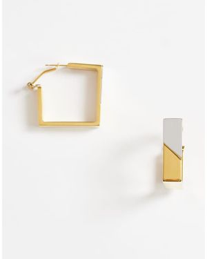 TOPSHOP Delia Waterproof Stainless Steel Square Hoop Earring - White
