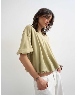 TOPSHOP Bubble Hem Tee - Grey