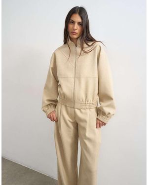 TOPSHOP Funnel Neck Jacket - Natural