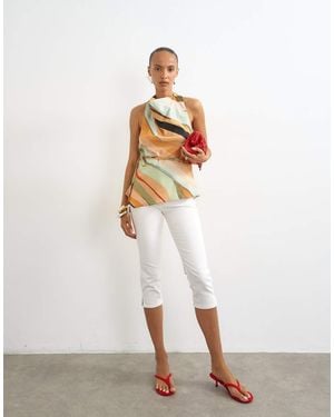 TOPSHOP Trapeze Tie Back Top - White