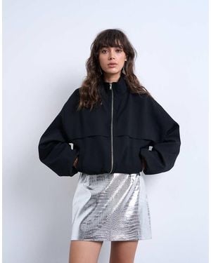 TOPSHOP Seamed Detail Faux Leather Mini - Purple