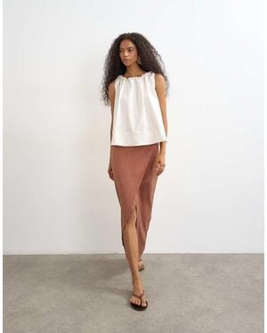 TOPSHOP Wrap Maxi Skirt - White