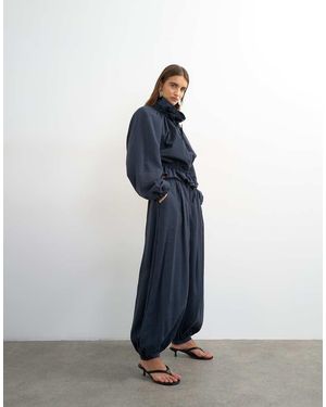 TOPSHOP Co Ord Balloon Trouser With Tie Waist - Blue