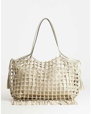 TOPSHOP Tobias Large Woven Tote Bag - Metallic