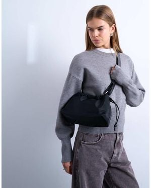 TOPSHOP Charlie Medium Nylon Cross Body Bag - Grey