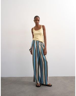 TOPSHOP Linen Balloon Trouser With Tie Waist - White
