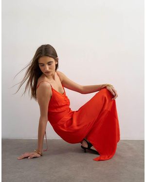 TOPSHOP Ruched Front Cami Maxi Dress - Red