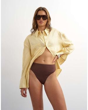 TOPSHOP Tiana High Waisted Bikini Bottoms - Natural