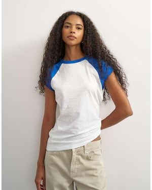 TOPSHOP Colour Block Raglan T-Shirt - Blue