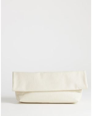 TOPSHOP George Oversized Textured Clutch Bag - Natural