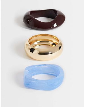 TOPSHOP Finn 3 Pack Resin Bangles - Blue