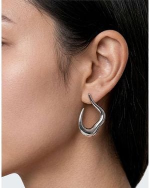 TOPSHOP Drew Waterproof Asymmetric Hoop Earring - Metallic