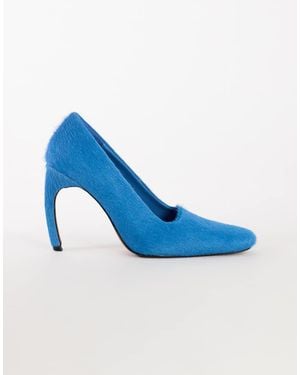 TOPSHOP Amos Chiselled Banana Heel Court Shoe - Blue