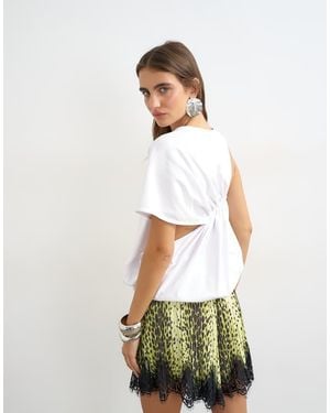 TOPSHOP Asymmetric Ruched Back Tee - White