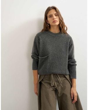 TOPSHOP Knitted Pocket Jumper - Grey