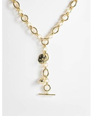 TOPSHOP Lana Oversized Chain Necklace With Charms - Metallic