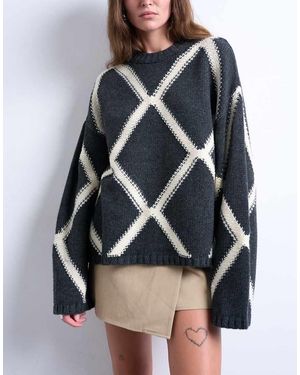 TOPSHOP Knitted Argyle Jumper - Multicolour