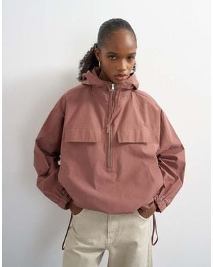 TOPSHOP Co-ord Over The Head Bomber - Brown