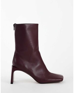 TOPSHOP Kane Angular Heeled Ankle Boot - Purple