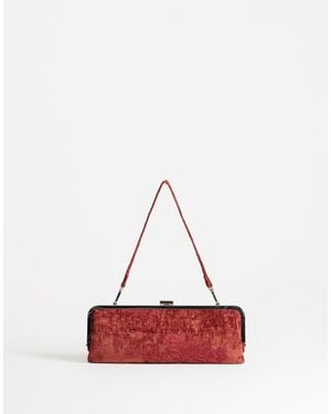TOPSHOP Poppy Small Rectangle Clasp Shoulder Bag - Red